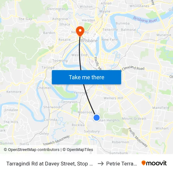 Tarragindi Rd at Davey Street, Stop 40 to Petrie Terrace map