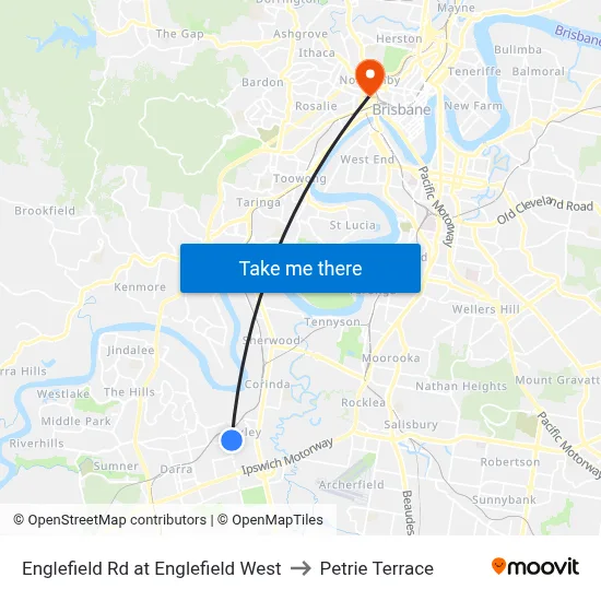 Englefield Rd at Englefield West to Petrie Terrace map