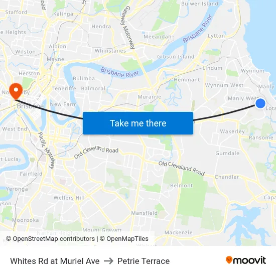 Whites Rd at Muriel Ave to Petrie Terrace map