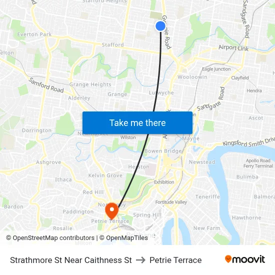 Strathmore St Near Caithness St to Petrie Terrace map