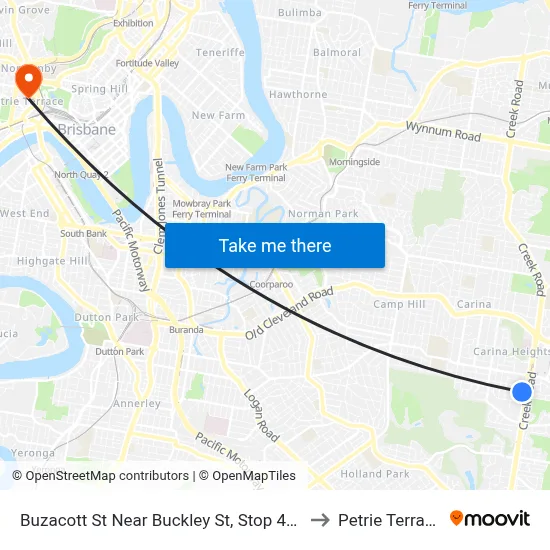 Buzacott St Near Buckley St, Stop 48a to Petrie Terrace map