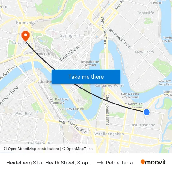 Heidelberg St at Heath Street, Stop 15 to Petrie Terrace map