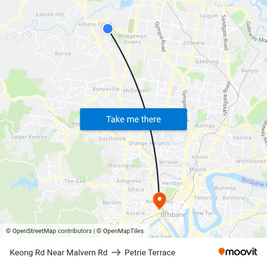 Keong Rd Near Malvern Rd to Petrie Terrace map