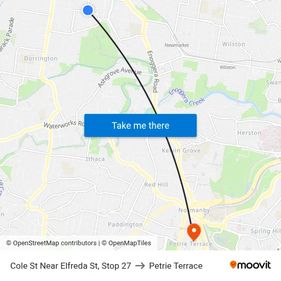 Cole St Near Elfreda St, Stop 27 to Petrie Terrace map
