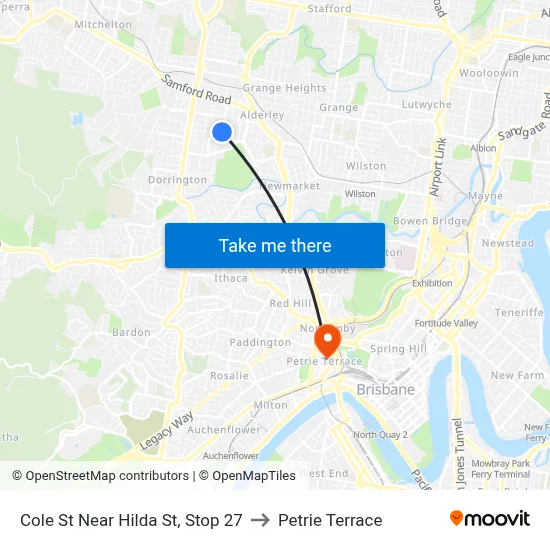 Cole St Near Hilda St, Stop 27 to Petrie Terrace map