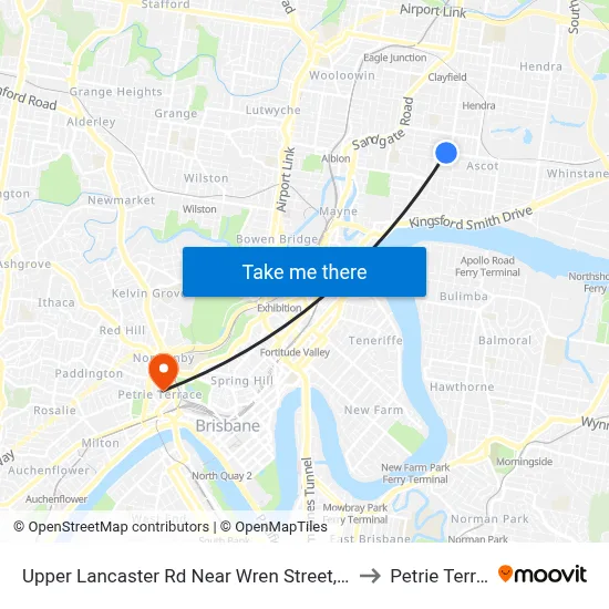 Upper Lancaster Rd Near Wren Street, Stop 25 to Petrie Terrace map