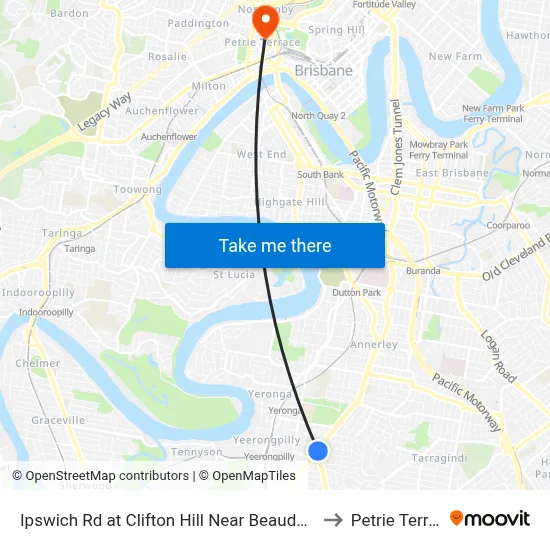 Ipswich Rd at Clifton Hill Near Beaudesert Rd to Petrie Terrace map