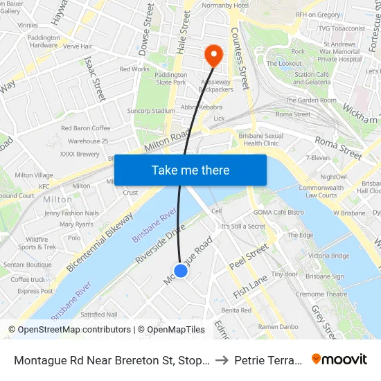 Montague Rd Near Brereton St, Stop 5 to Petrie Terrace map
