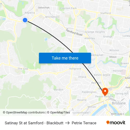 Satinay St at Samford - Blackbutt to Petrie Terrace map
