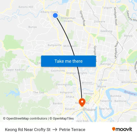 Keong Rd Near Crofty St to Petrie Terrace map