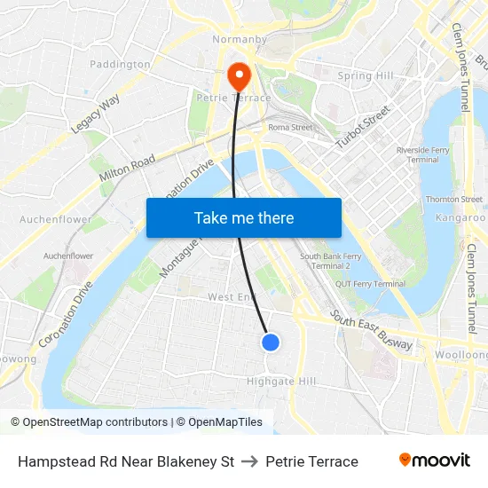 Hampstead Rd Near Blakeney St to Petrie Terrace map
