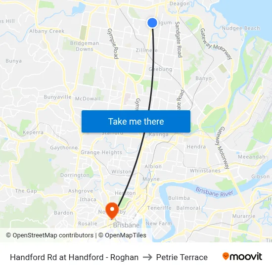 Handford Rd at Handford - Roghan to Petrie Terrace map