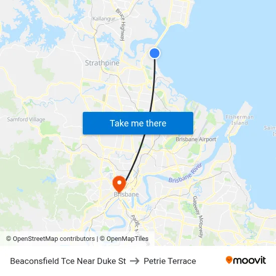 Beaconsfield Tce Near Duke St to Petrie Terrace map