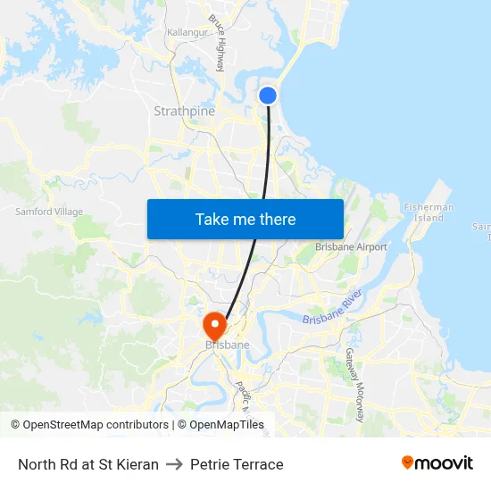 North Rd at St Kieran to Petrie Terrace map