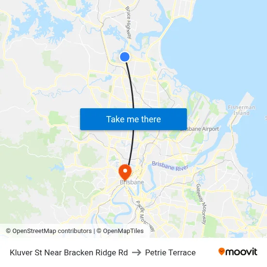 Kluver St Near Bracken Ridge Rd to Petrie Terrace map