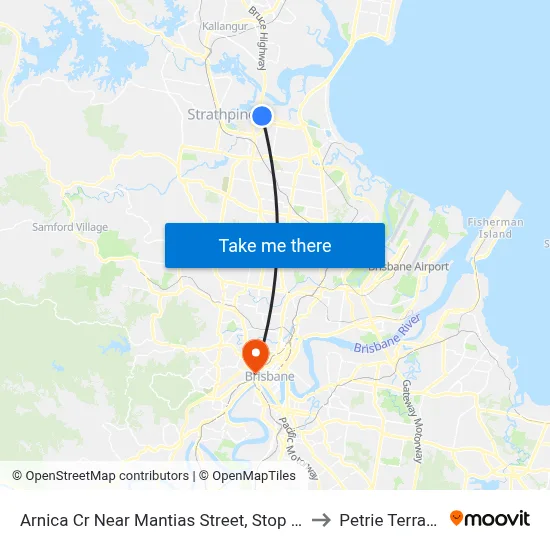 Arnica Cr Near Mantias Street, Stop 56 to Petrie Terrace map