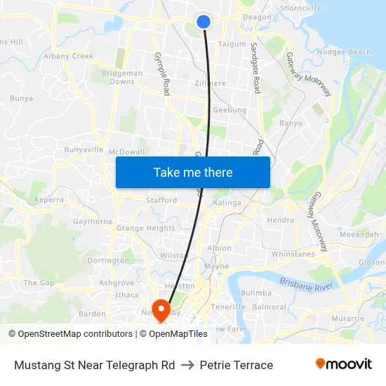 Mustang St Near Telegraph Rd to Petrie Terrace map