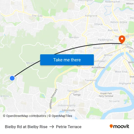 Bielby Rd at Bielby Rise to Petrie Terrace map