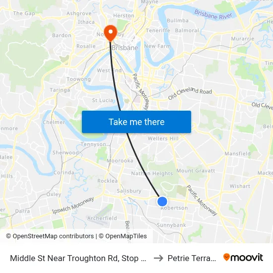 Middle St Near Troughton Rd, Stop 53 to Petrie Terrace map