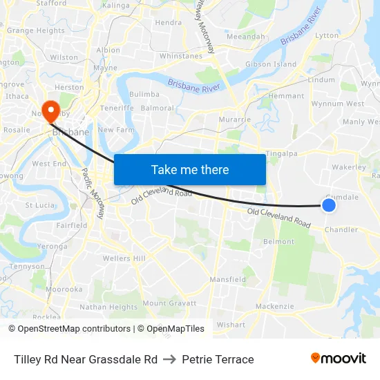 Tilley Rd Near Grassdale Rd to Petrie Terrace map