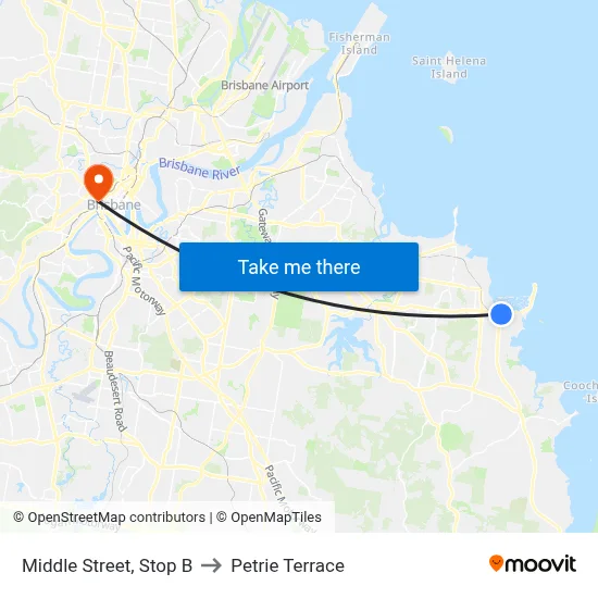 Middle Street, Stop B to Petrie Terrace map
