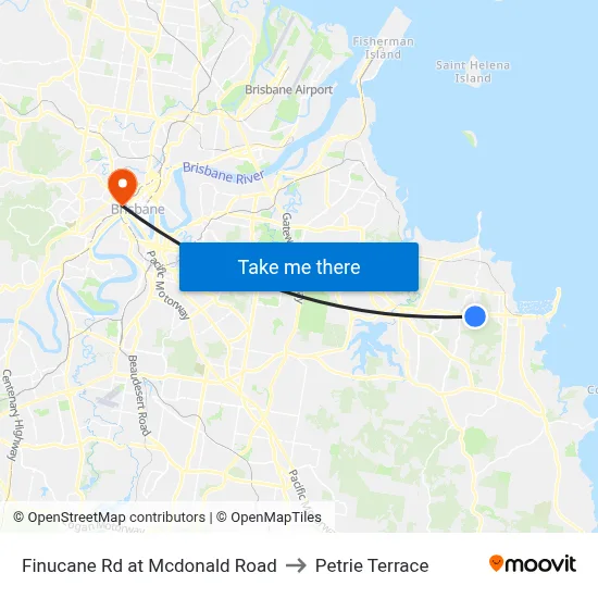 Finucane Rd at Mcdonald Road to Petrie Terrace map
