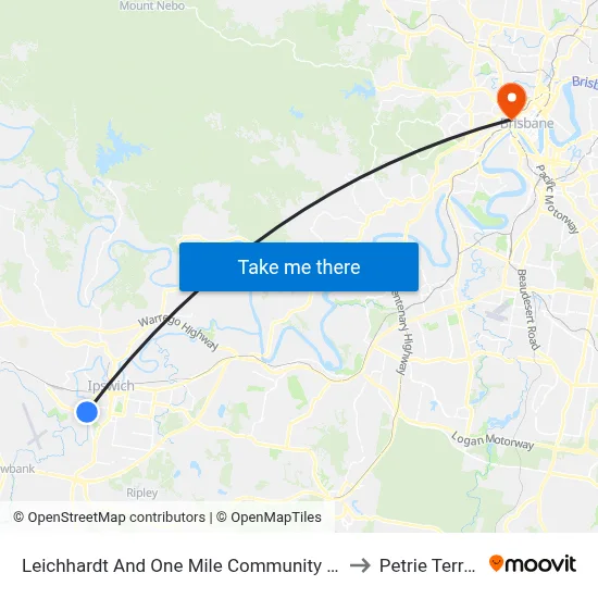 Leichhardt And One Mile Community Centre to Petrie Terrace map