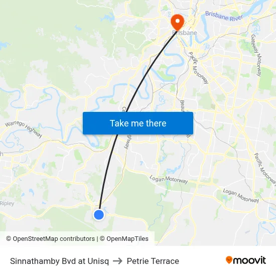 Sinnathamby Bvd at Unisq to Petrie Terrace map