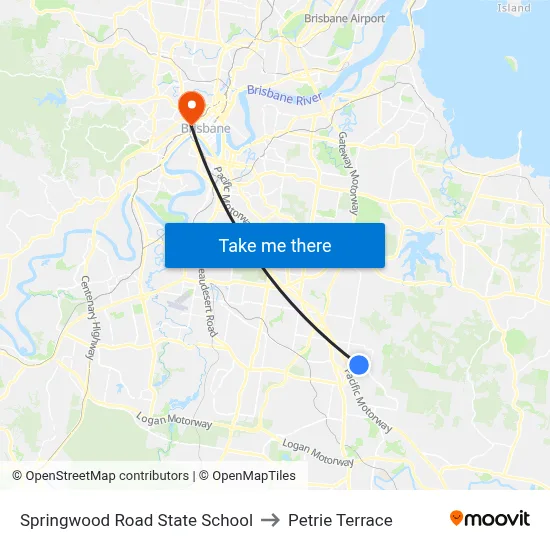 Springwood Road State School to Petrie Terrace map
