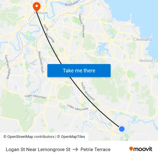 Logan St Near Lemongrove St to Petrie Terrace map