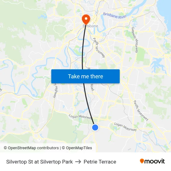 Silvertop St at Silvertop Park to Petrie Terrace map