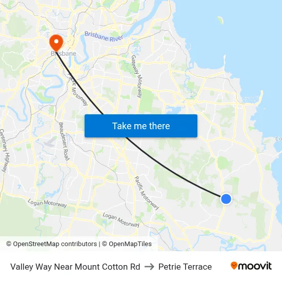 Valley Way Near Mount Cotton Rd to Petrie Terrace map