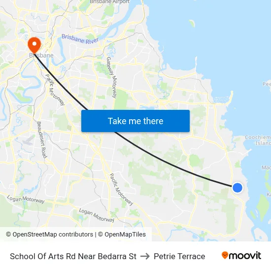 School Of Arts Rd Near Bedarra St to Petrie Terrace map