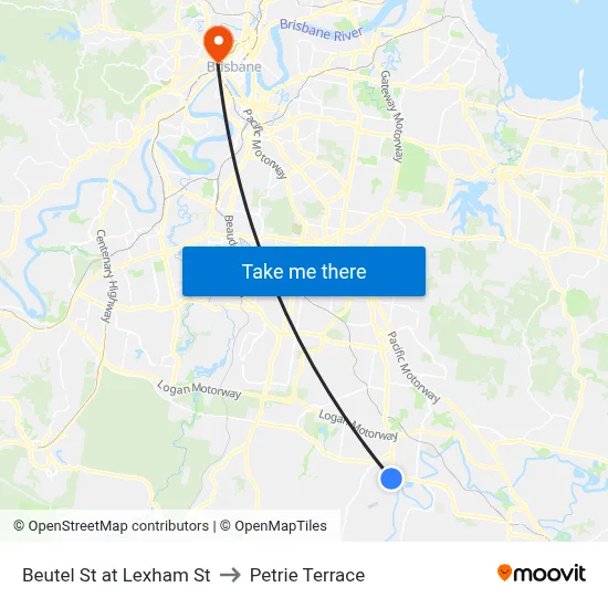 Beutel St at Lexham St to Petrie Terrace map