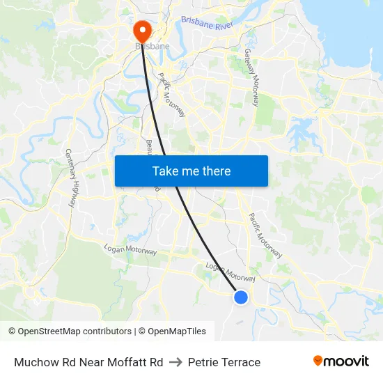 Muchow Rd Near Moffatt Rd to Petrie Terrace map