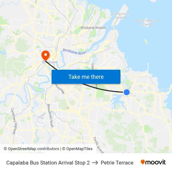 Capalaba Bus Station Arrival Stop 2 to Petrie Terrace map