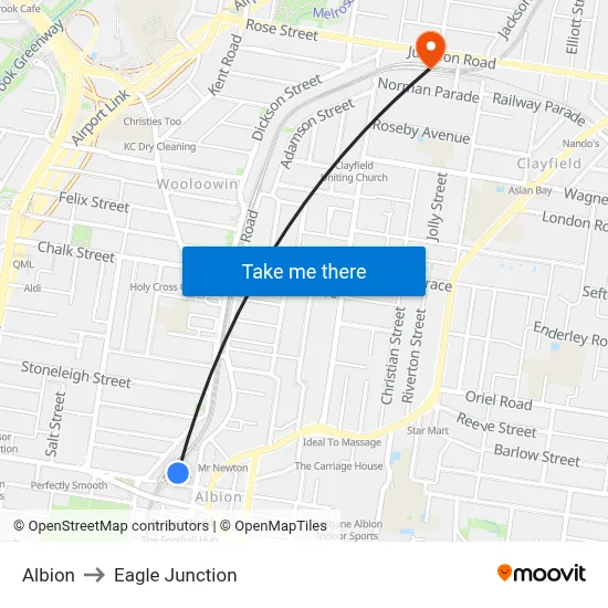 Albion to Eagle Junction map