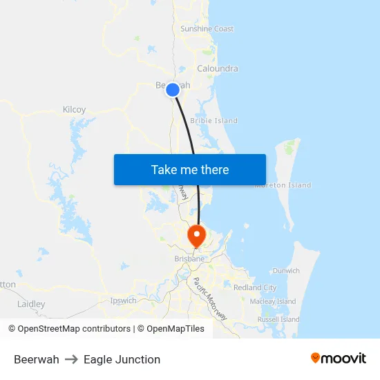 Beerwah to Eagle Junction map