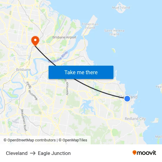 Cleveland to Eagle Junction map