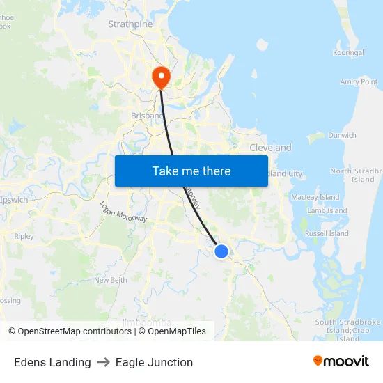 Edens Landing to Eagle Junction map