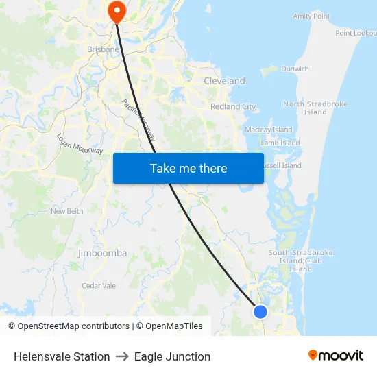 Helensvale Station to Eagle Junction map