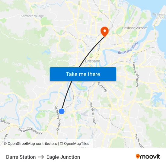 Darra Station to Eagle Junction map