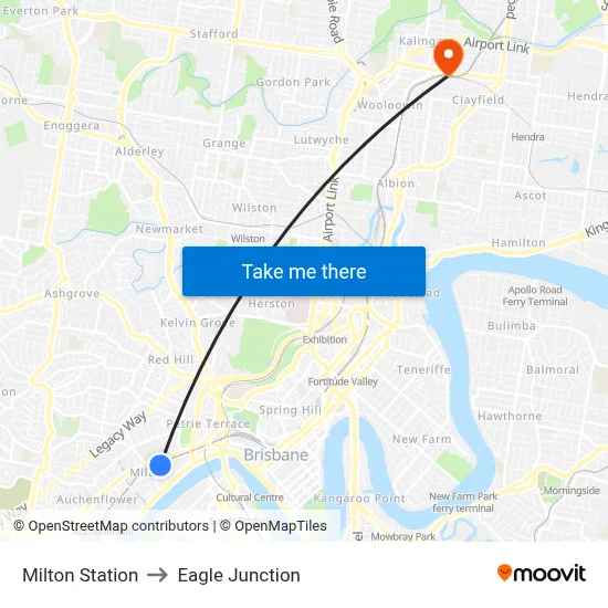 Milton Station to Eagle Junction map