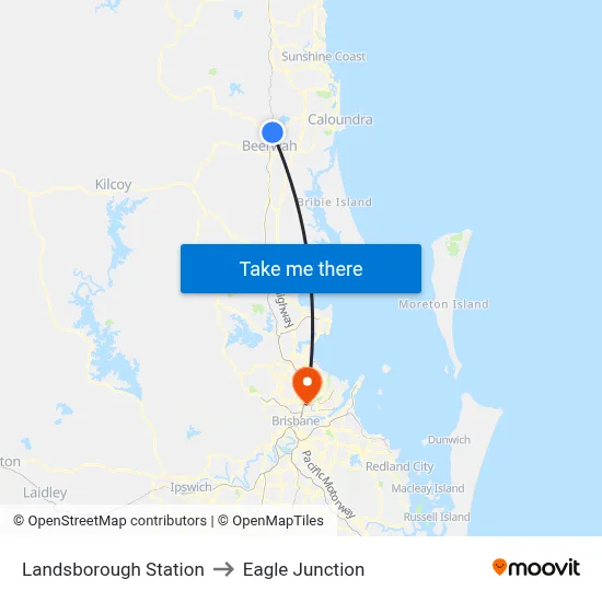 Landsborough Station to Eagle Junction map