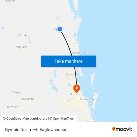 Gympie North to Eagle Junction map