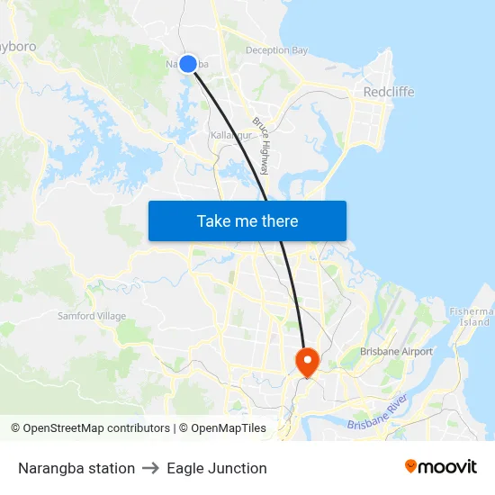 Narangba station to Eagle Junction map
