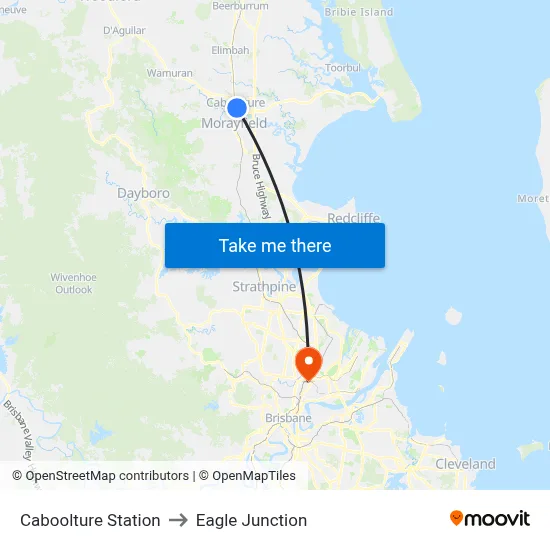 Caboolture Station to Eagle Junction map