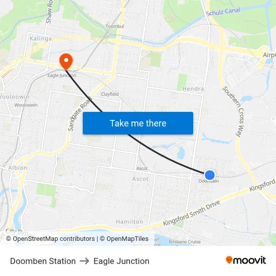 Doomben Station to Eagle Junction map
