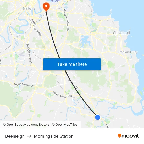Beenleigh to Morningside Station map