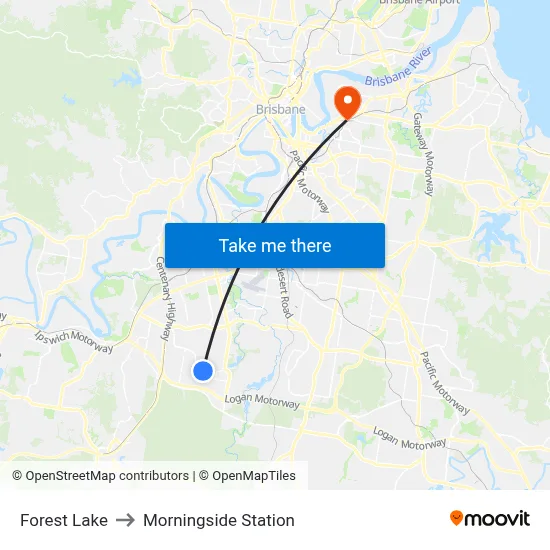 Forest Lake to Morningside Station map